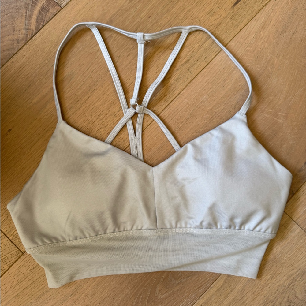Alo Yoga Silver Grey Strappy Bra